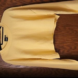 Mono b yellow cropped long sleeve shirt